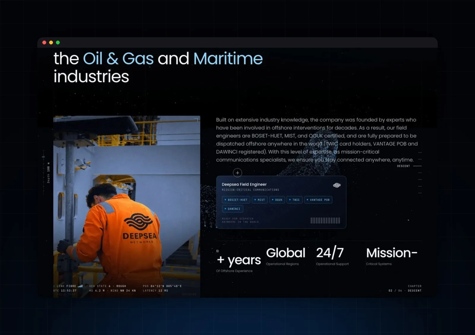 Deepsea Networks, 3d web stranica