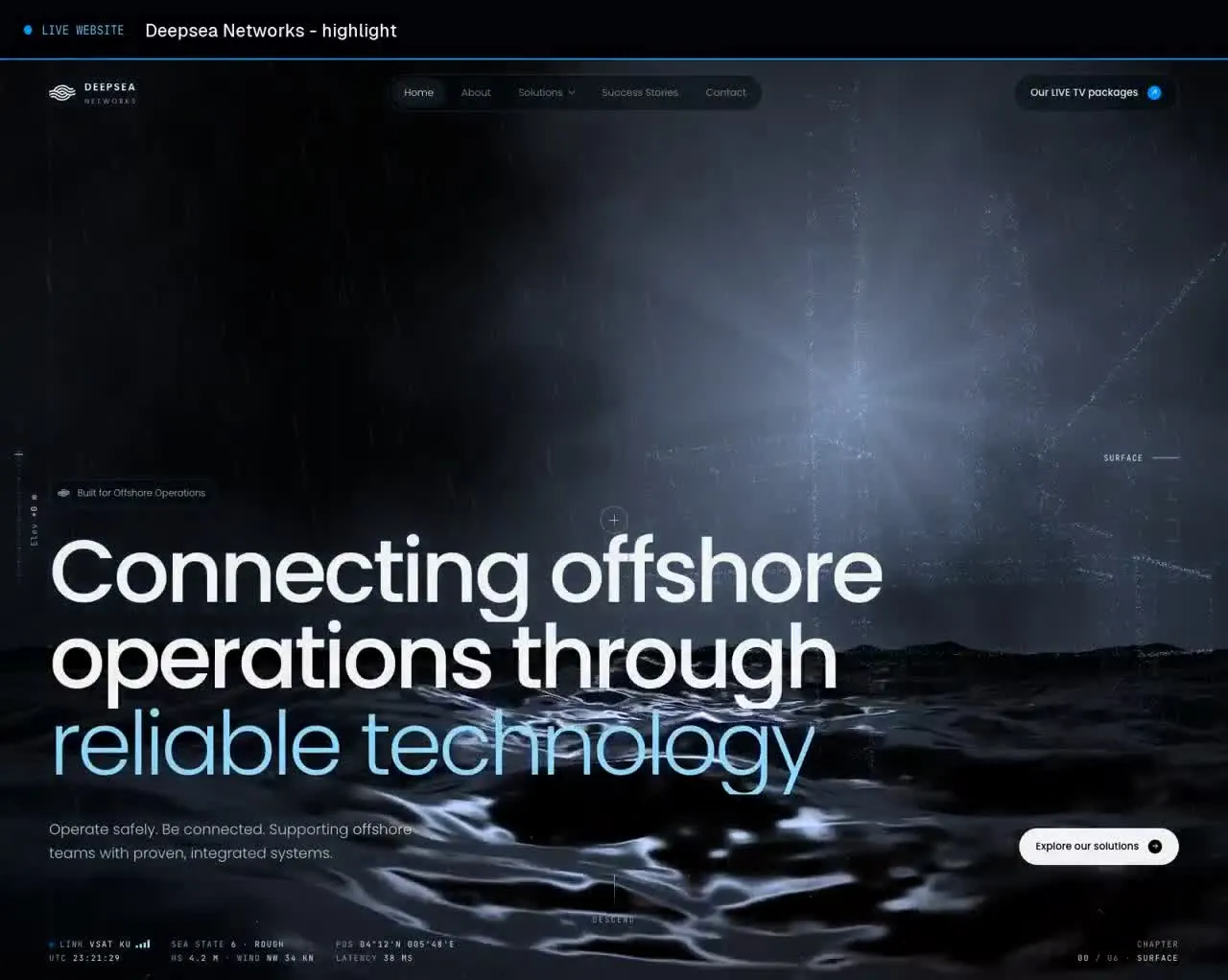 Deepsea Networks, 3d web stranica