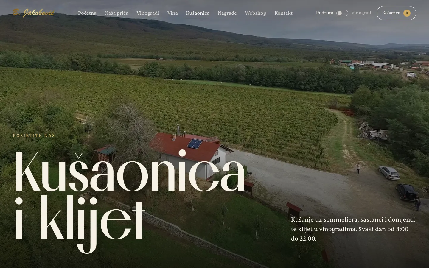 Vinarija Jakobović, kušaonica i klijet