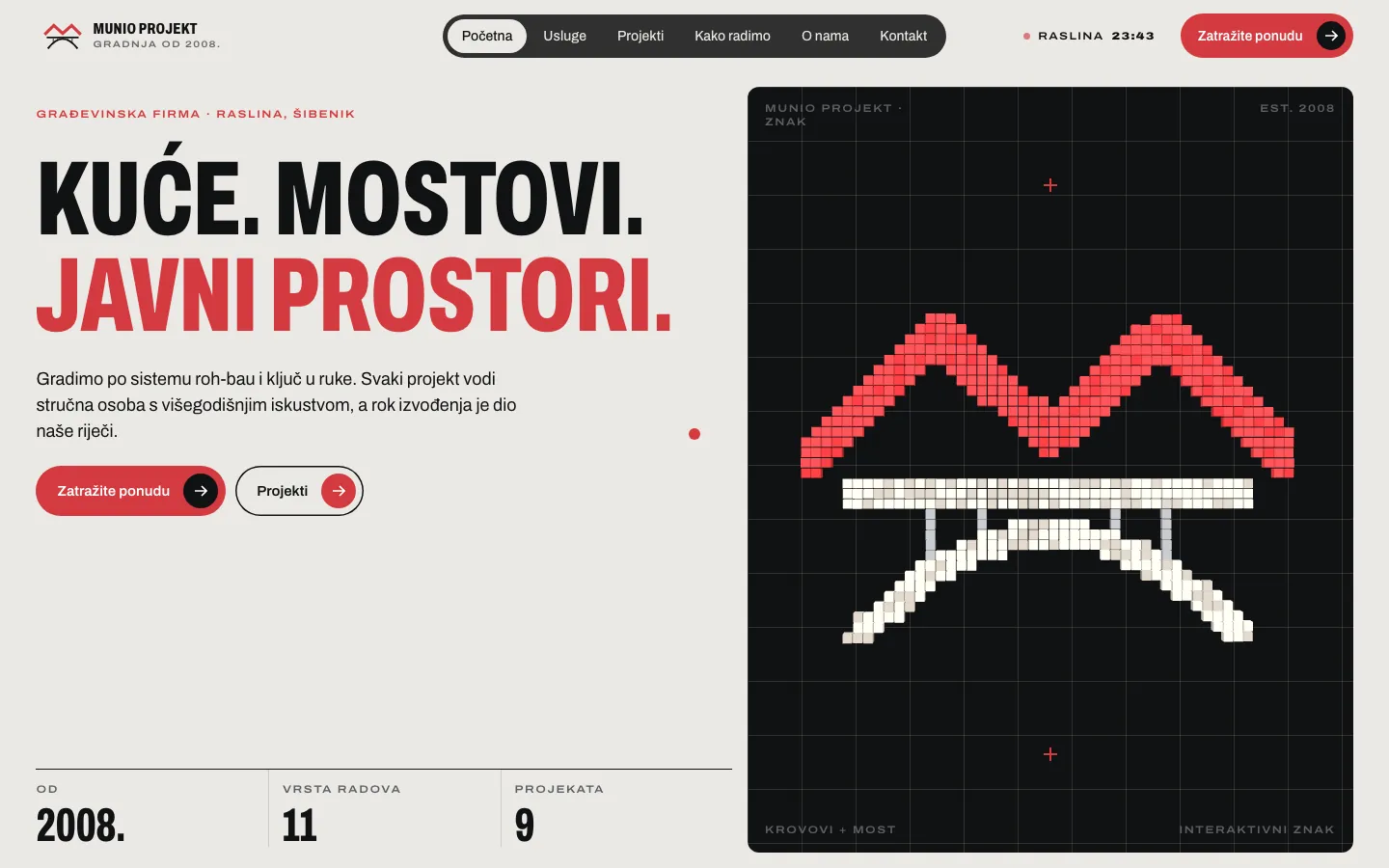 Munio projekt, web na računalu