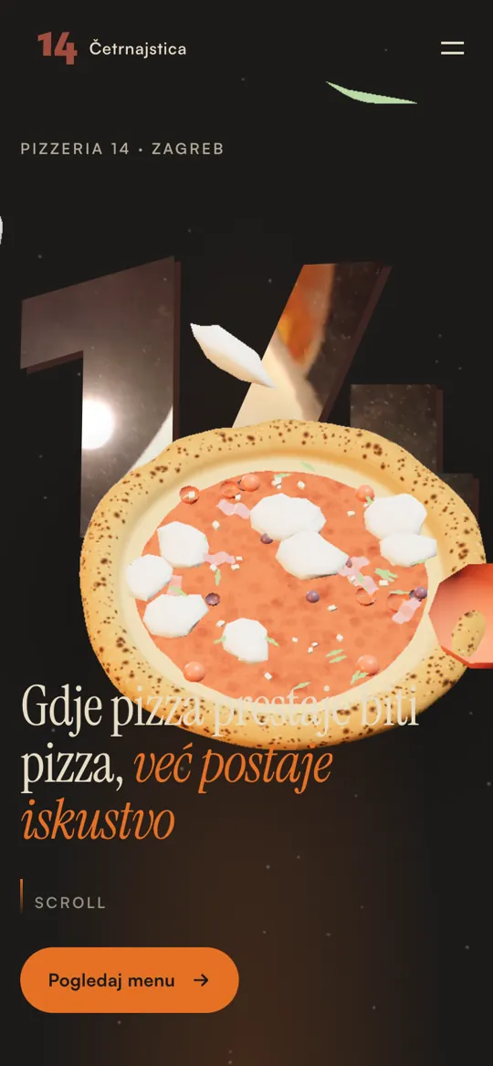 Pizzeria 14, web na mobitelu