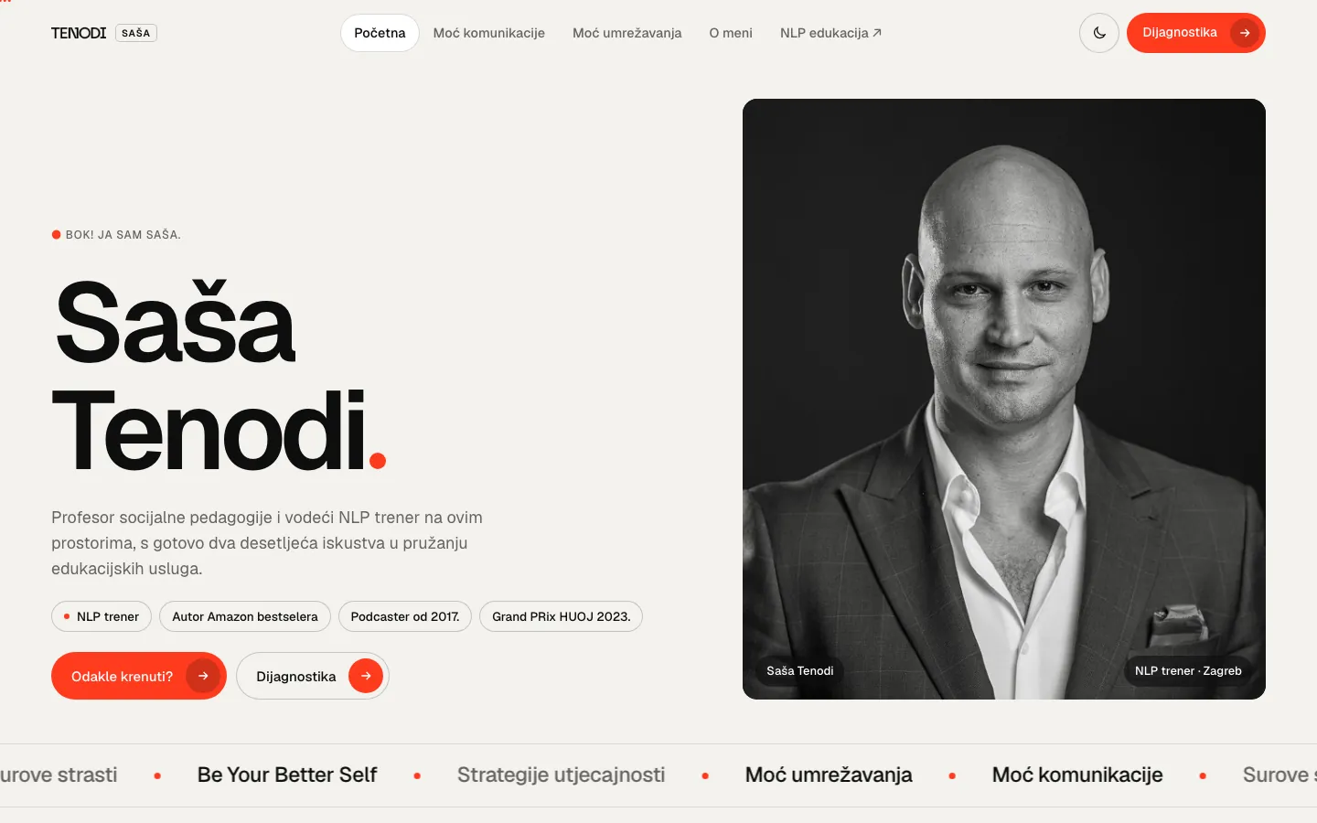 Saša Tenodi, web na računalu