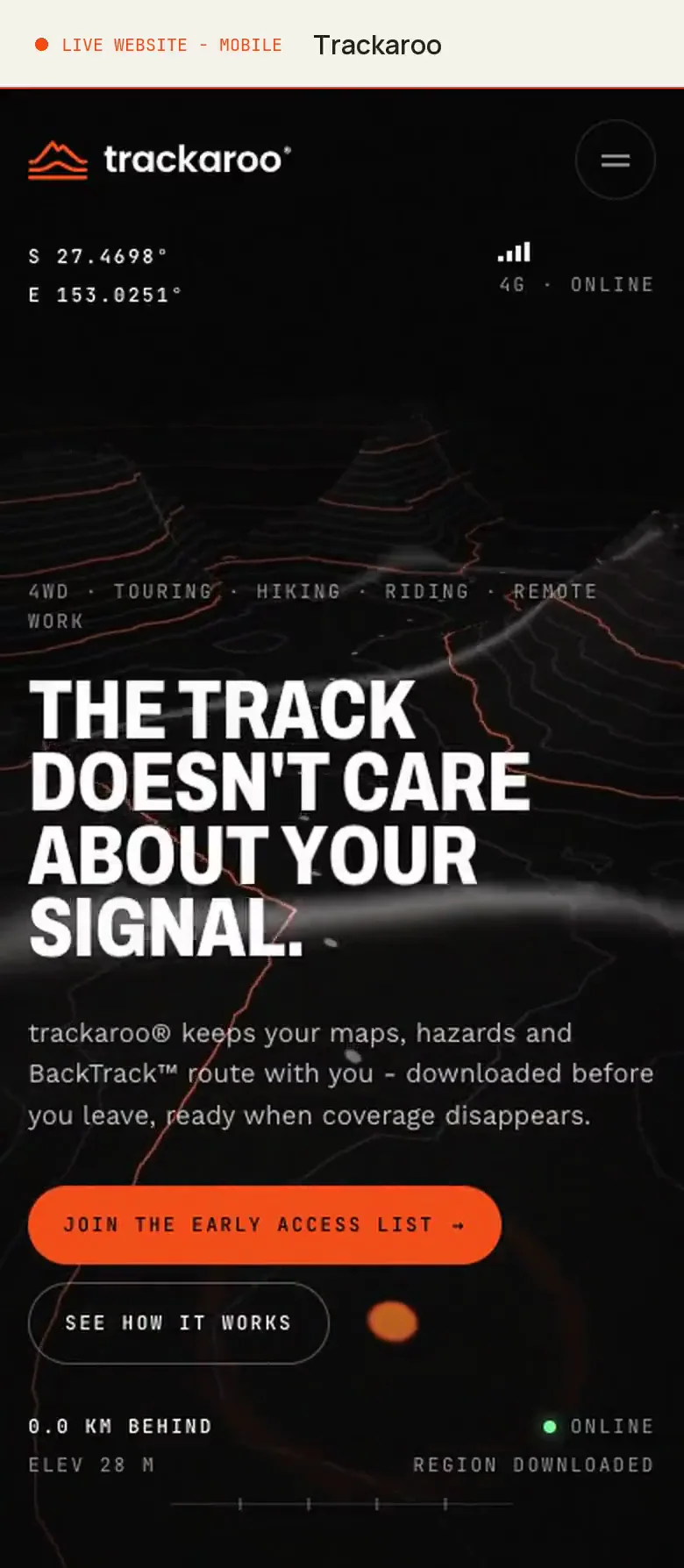 Trackaroo, na mobitelu