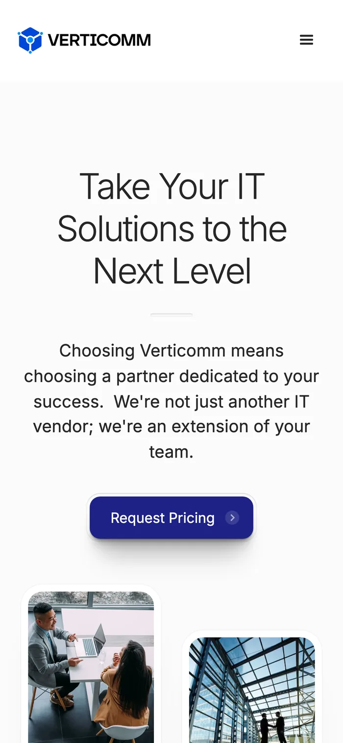 Verticomm, web na mobitelu