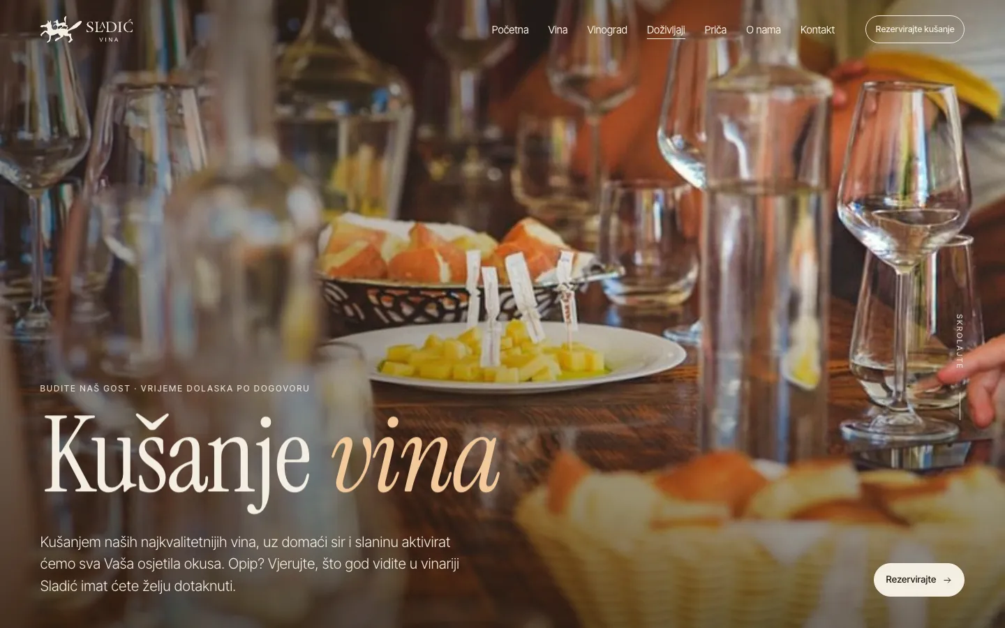 Vinarija Sladić, kušanje vina