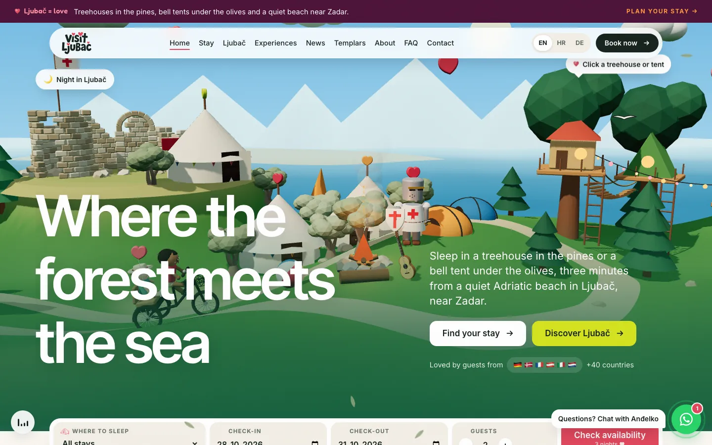VisitLjubač, web na računalu