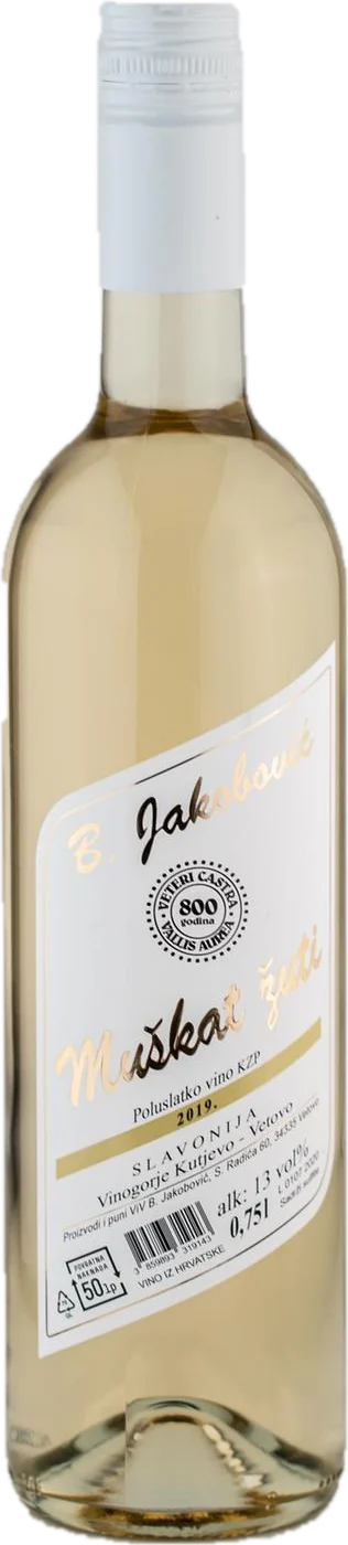 Muškat žuti, boca Vinarije Jakobović