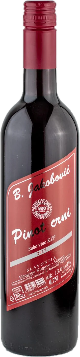 Pinot crni, boca Vinarije Jakobović